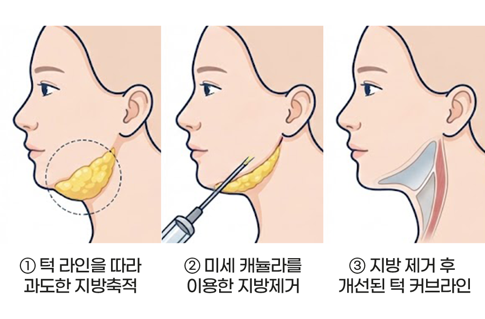 연조직 이중턱 근육묶기